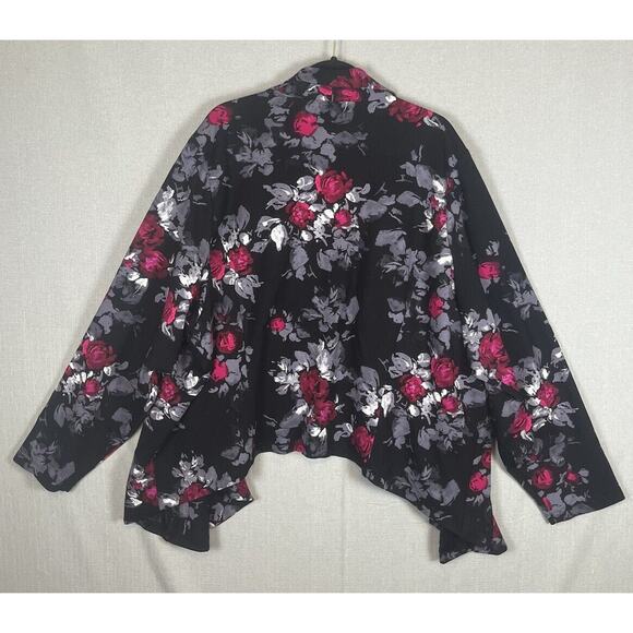 Torrid Size 6 6X Ponte Knit Flare Open Front Blazer Cardigan Floral NEW Classic - Picture 5 of 12